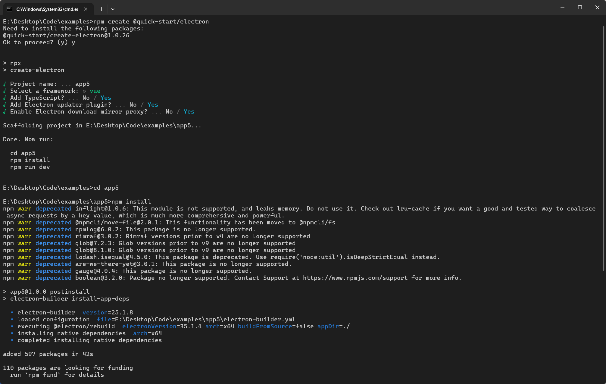 使用electron-vite脚手架创建